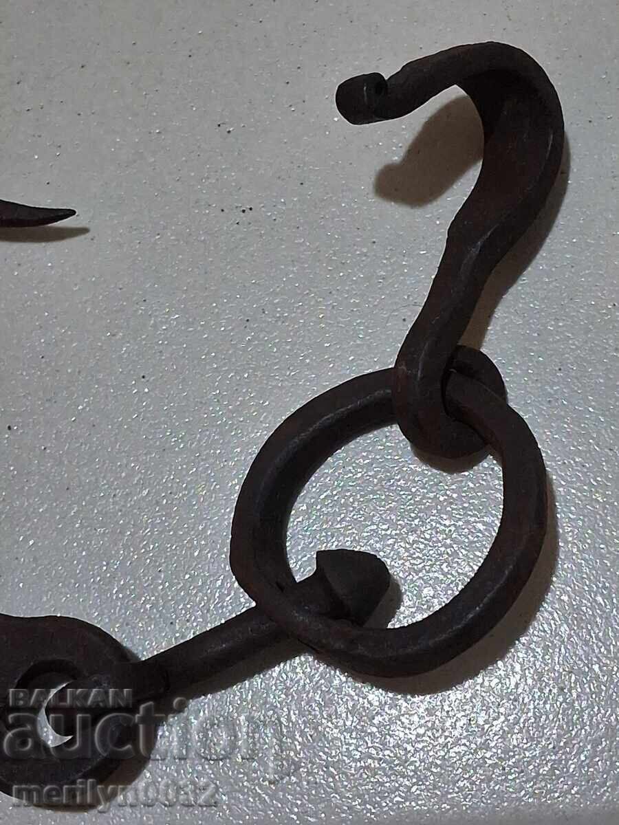 Cârlig antic din fier forjat, cârlig dublu - 7