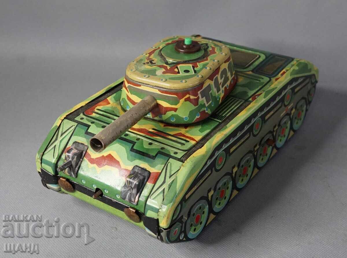 Old Czech mechanical tin toy - Tank/Panzer