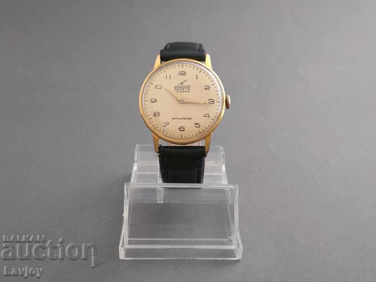 Gold-plated Raketa Raketa Gagarin 1MChZ named after Kirov Gold-plated Raketa Raketa Gagarin 1MChZ named after Kirov