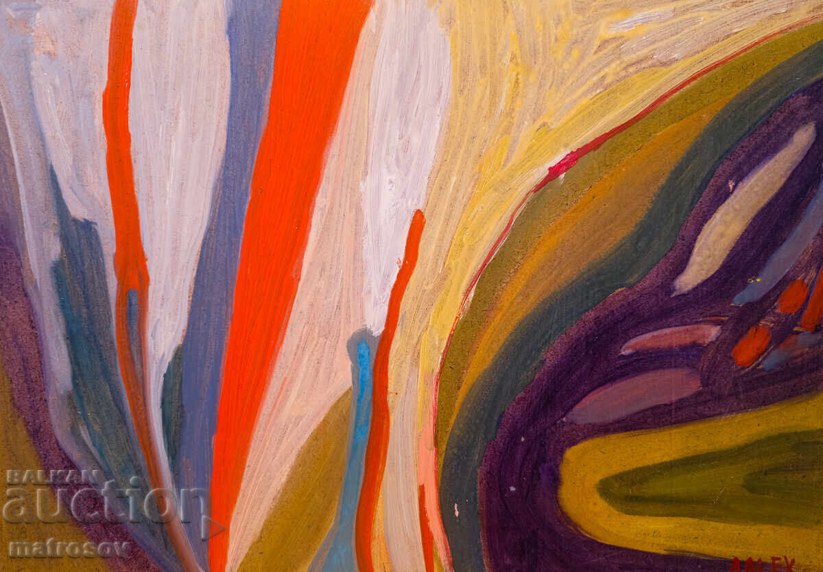 Tablou abstract, vopsele de ulei