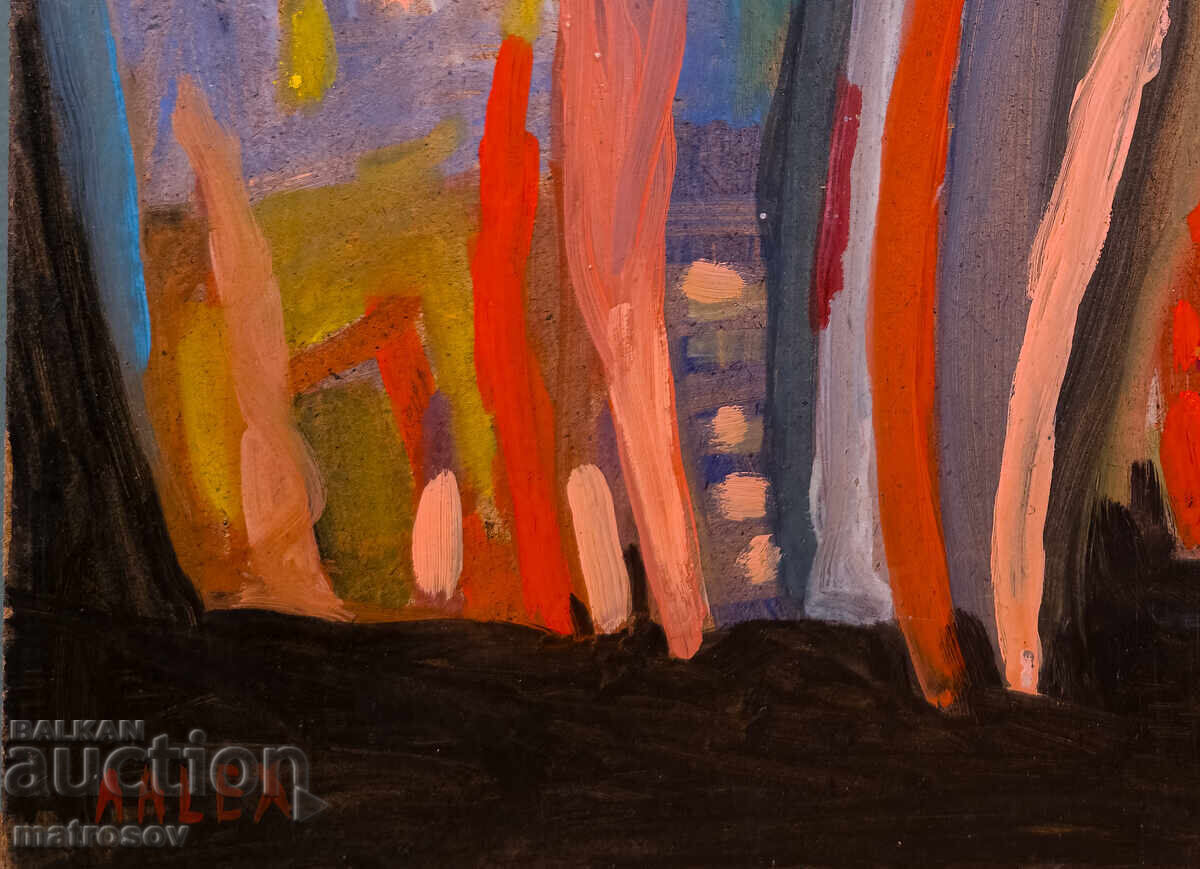 Delivery of Abstract painting, oil paints