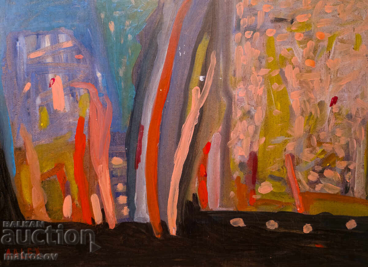 Abstract painting, oil paints