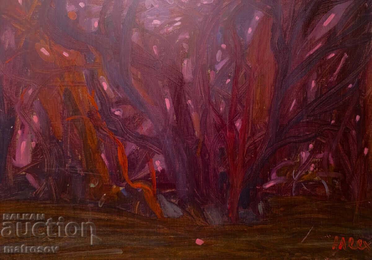 Абстрактна композиция, маслена картина с цена 200.00 лв. | € 102.26