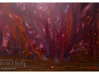 Compoziție abstractă, pictură în ulei