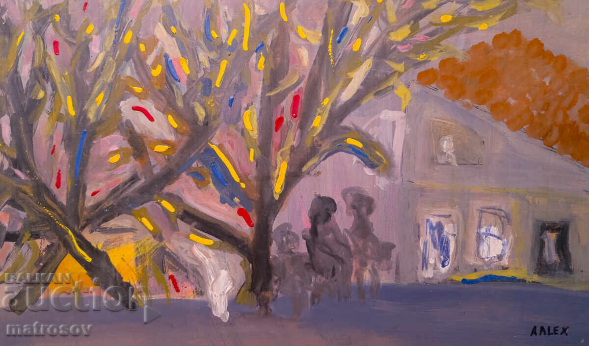 Abstract painting, oil paints