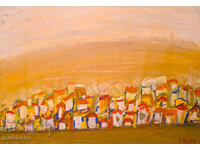 Abstract painting, oil paints, landscape