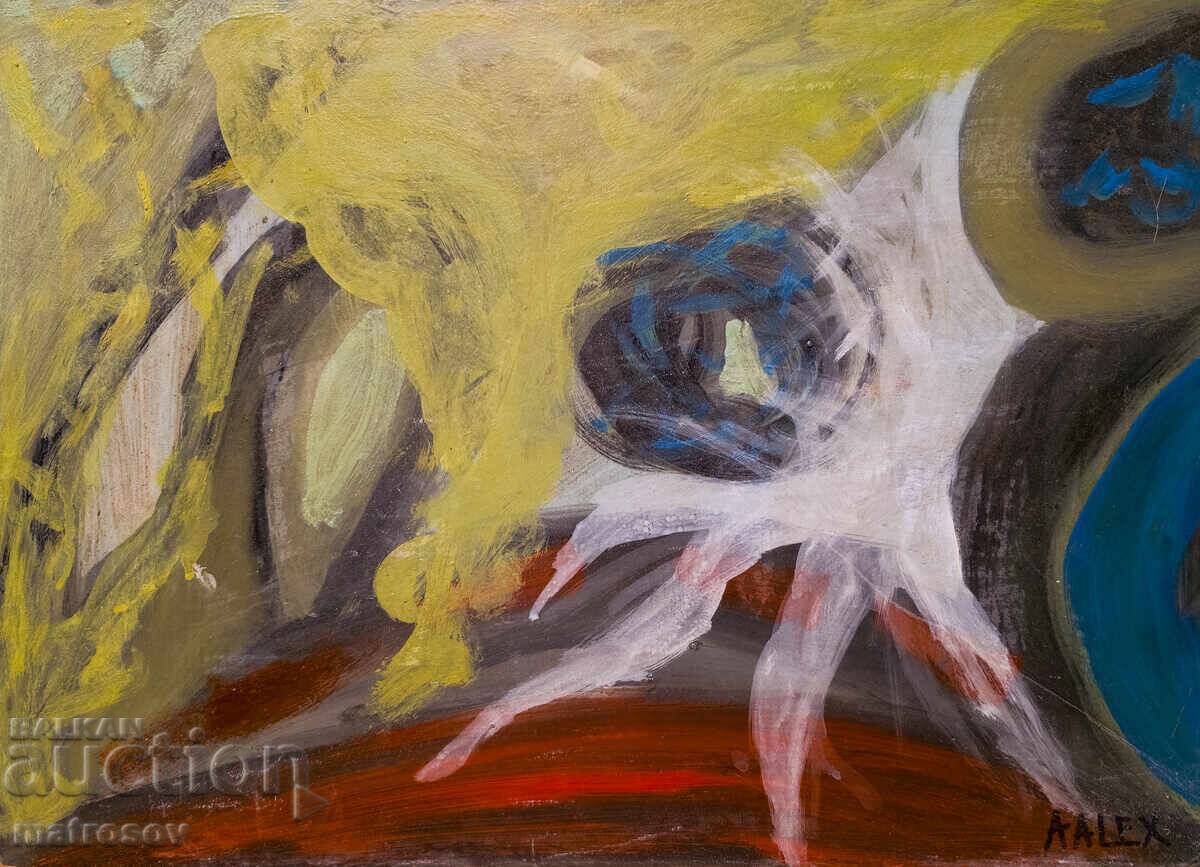 Compoziție abstractă, pictură în ulei