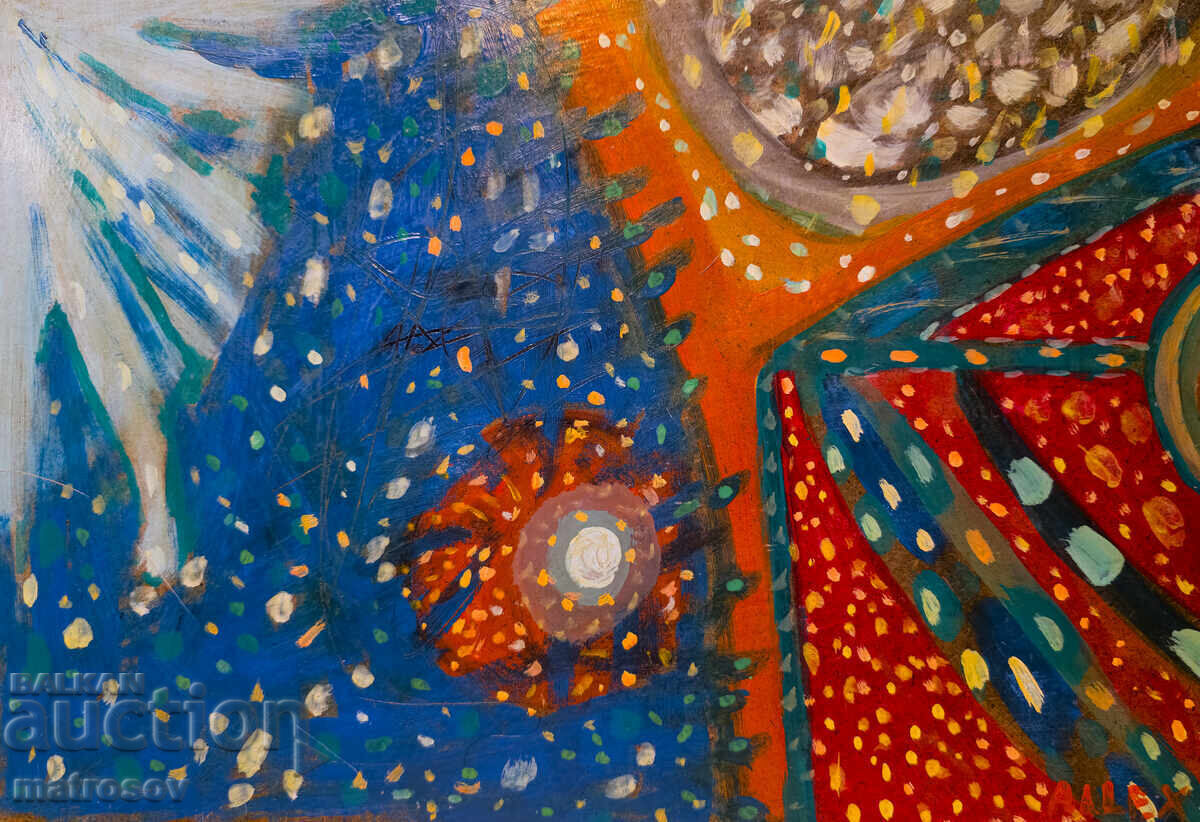 Abstract painting, oil paints