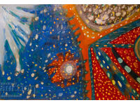 Abstract painting, oil paints