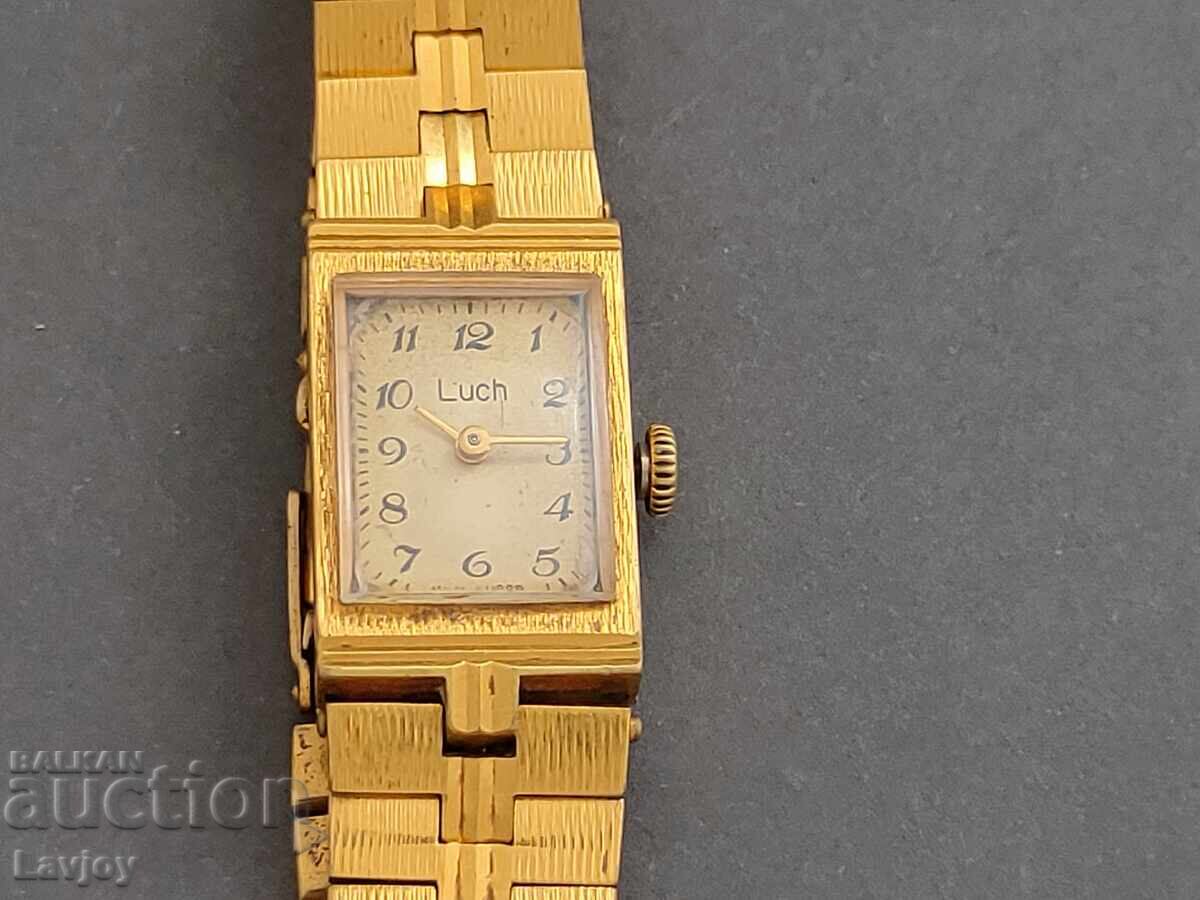 Luch Lŭch Ladies' Retro Gold-Plated AU 10 Watch with price 80.00 BGN | € 40.90 Luch Lŭch Ladies' Retro Gold-Plated AU 10 Watch with price 80.00 BGN | € 40.90