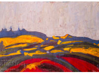 Abstract painting, landscape, oil paints