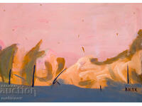 Compoziție abstractă, pictură în ulei