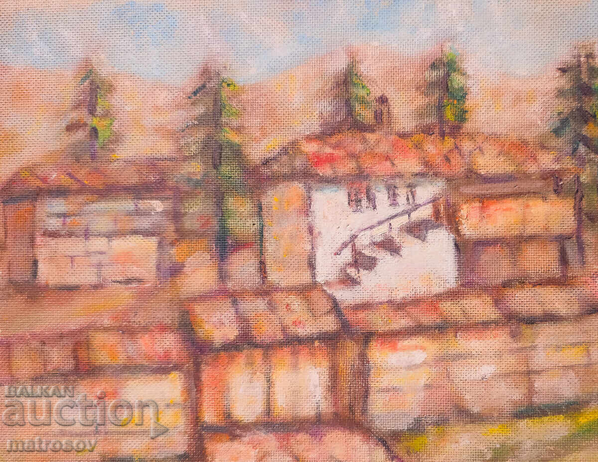 Delivery of Landscape with houses, painting, oil paints Delivery of Landscape with houses, painting, oil paints