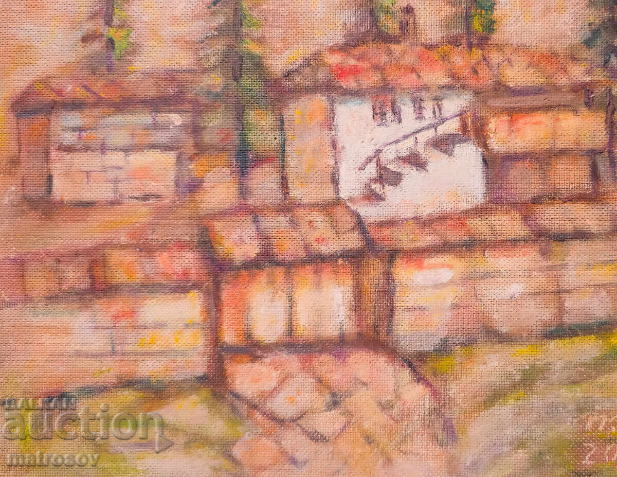 Landscape with houses, painting, oil paints - 5 Landscape with houses, painting, oil paints - 5