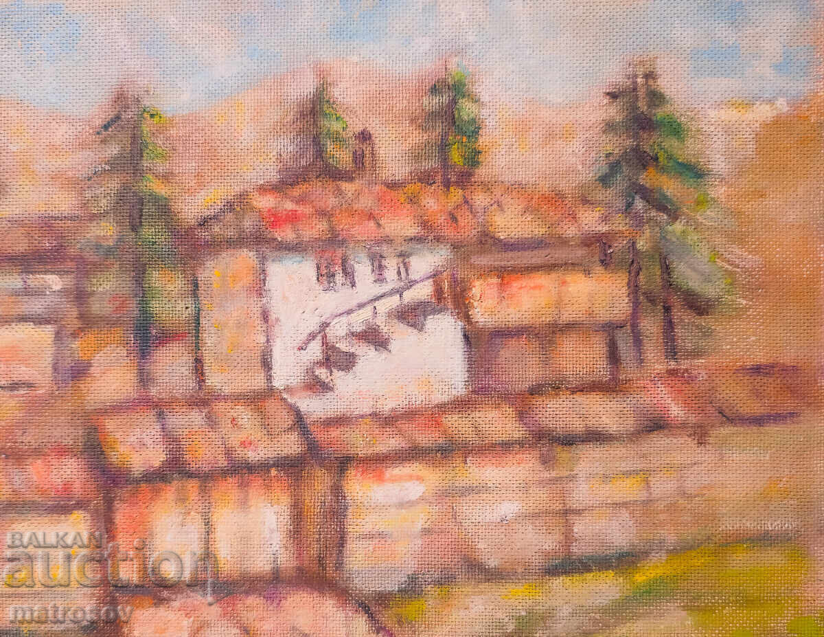 Landscape with houses, painting, oil paints - 6 Landscape with houses, painting, oil paints - 6