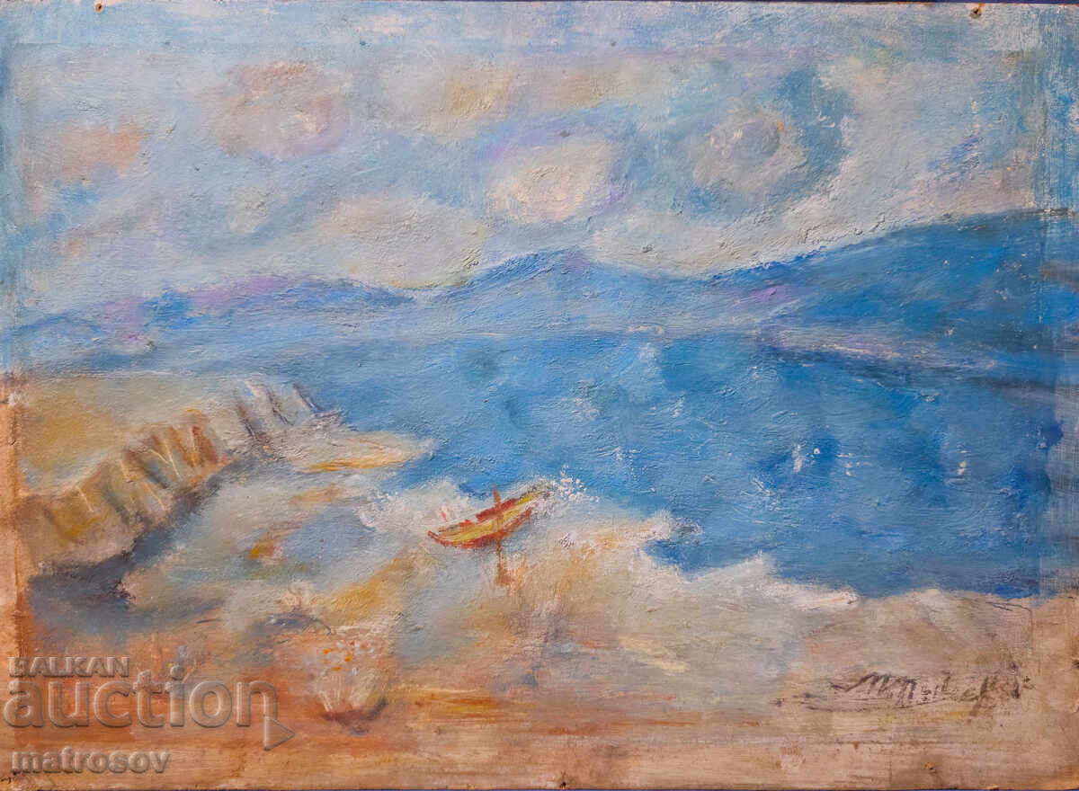 Ελαιογραφία, θαλασσινή ακτή Ελαιογραφία, θαλασσινή ακτή