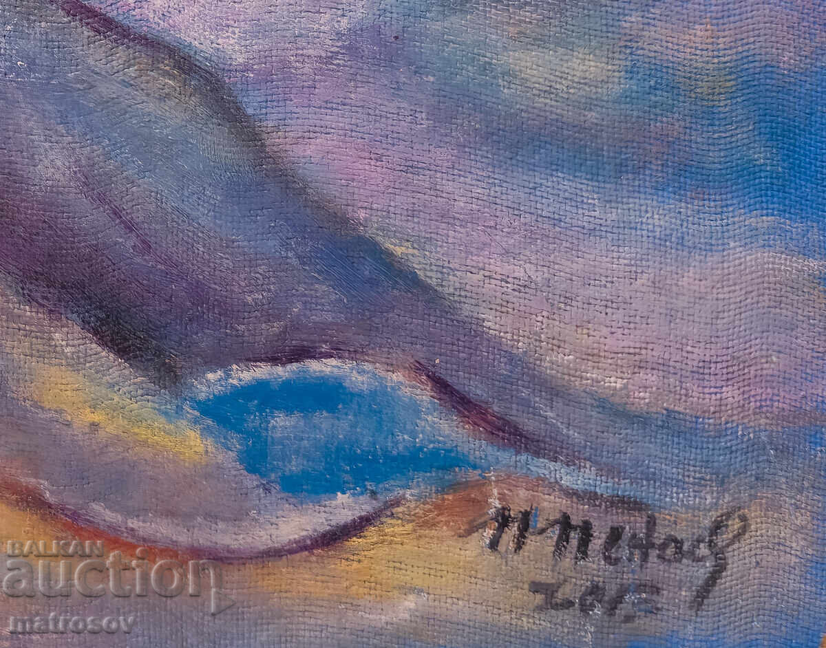 Delivery of Oil painting, mountain landscape with houses