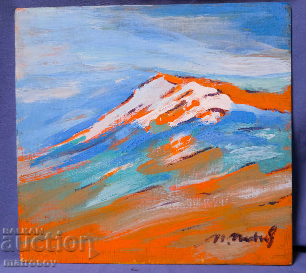 Auction  Oil painting, mountain landscape