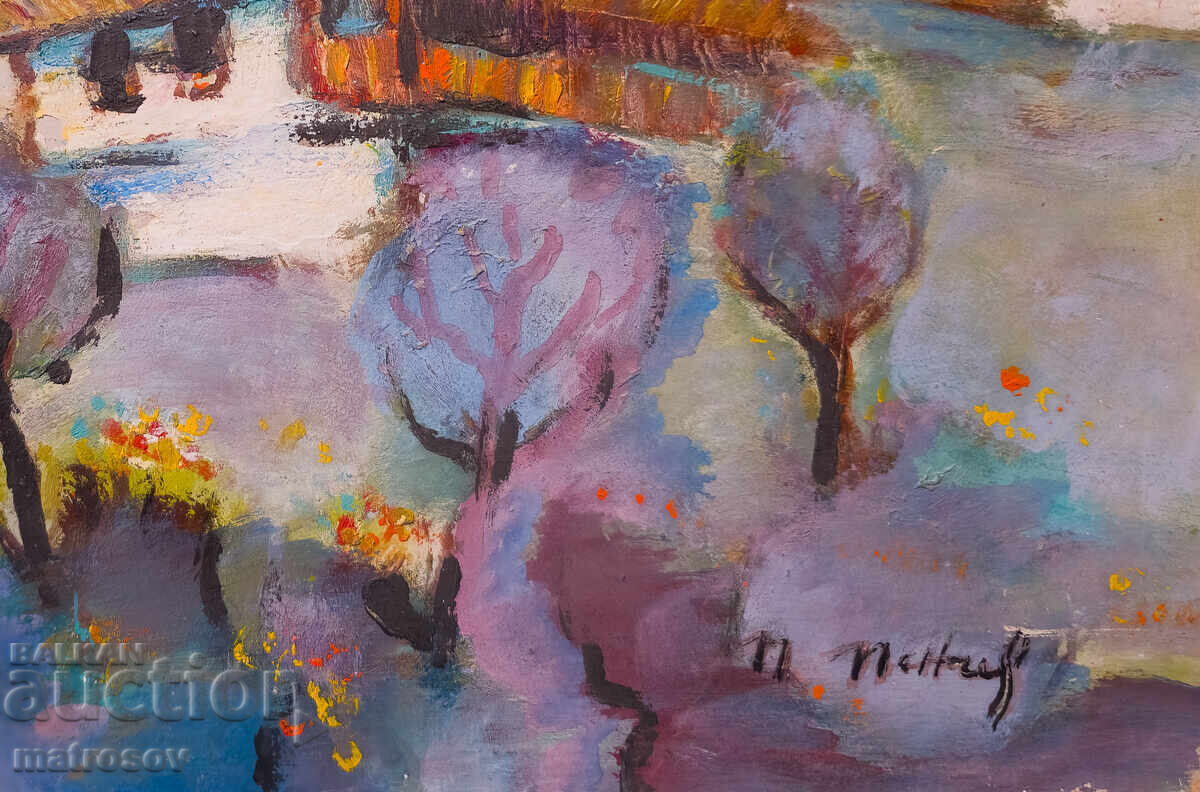 Ελαιογραφία, τοπίο με σπίτια - 5