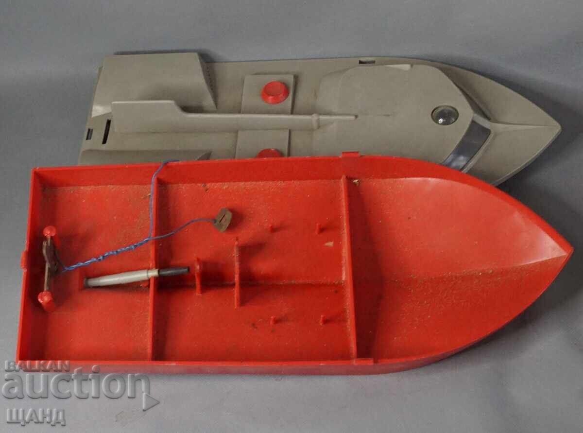 Παλιό μεγάλο πλαστικό παιχνίδι μοντέλο μηχανοκίνητης λέμβου - 5