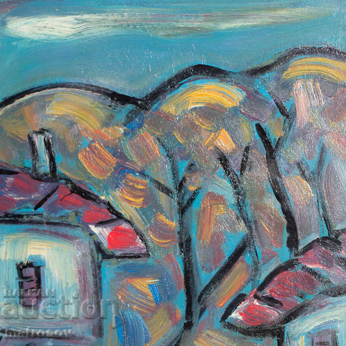 Delivery of Oil painting, landscape with houses