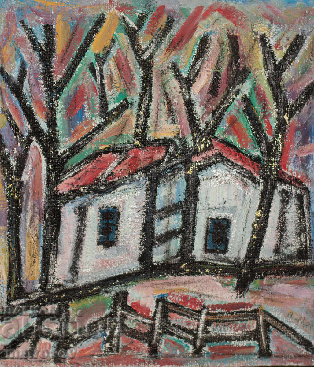 Peisaj, pictură în ulei