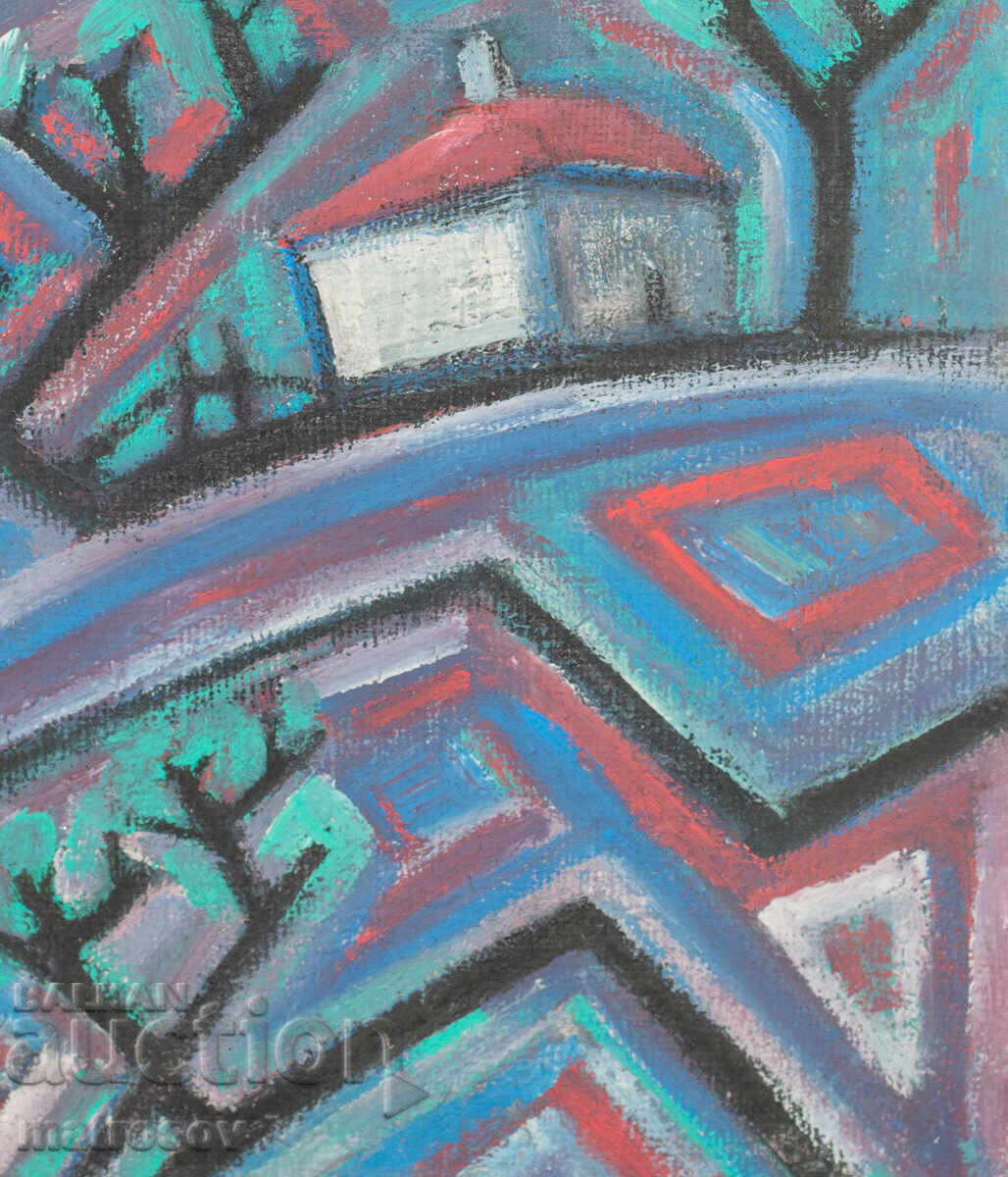 Abstract painting, landscape, oil paints - 5