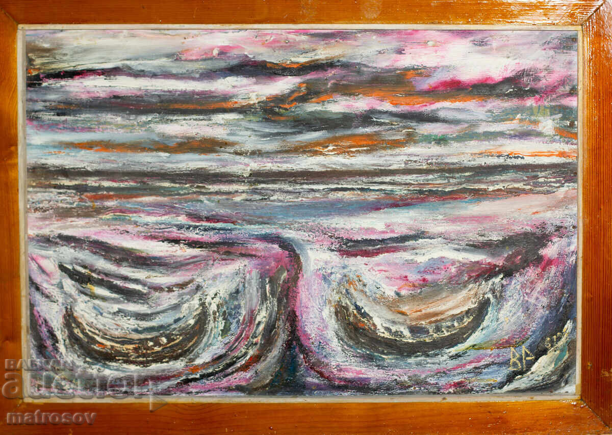 Valentin Radenovski, oil painting, "Fishing Boats"