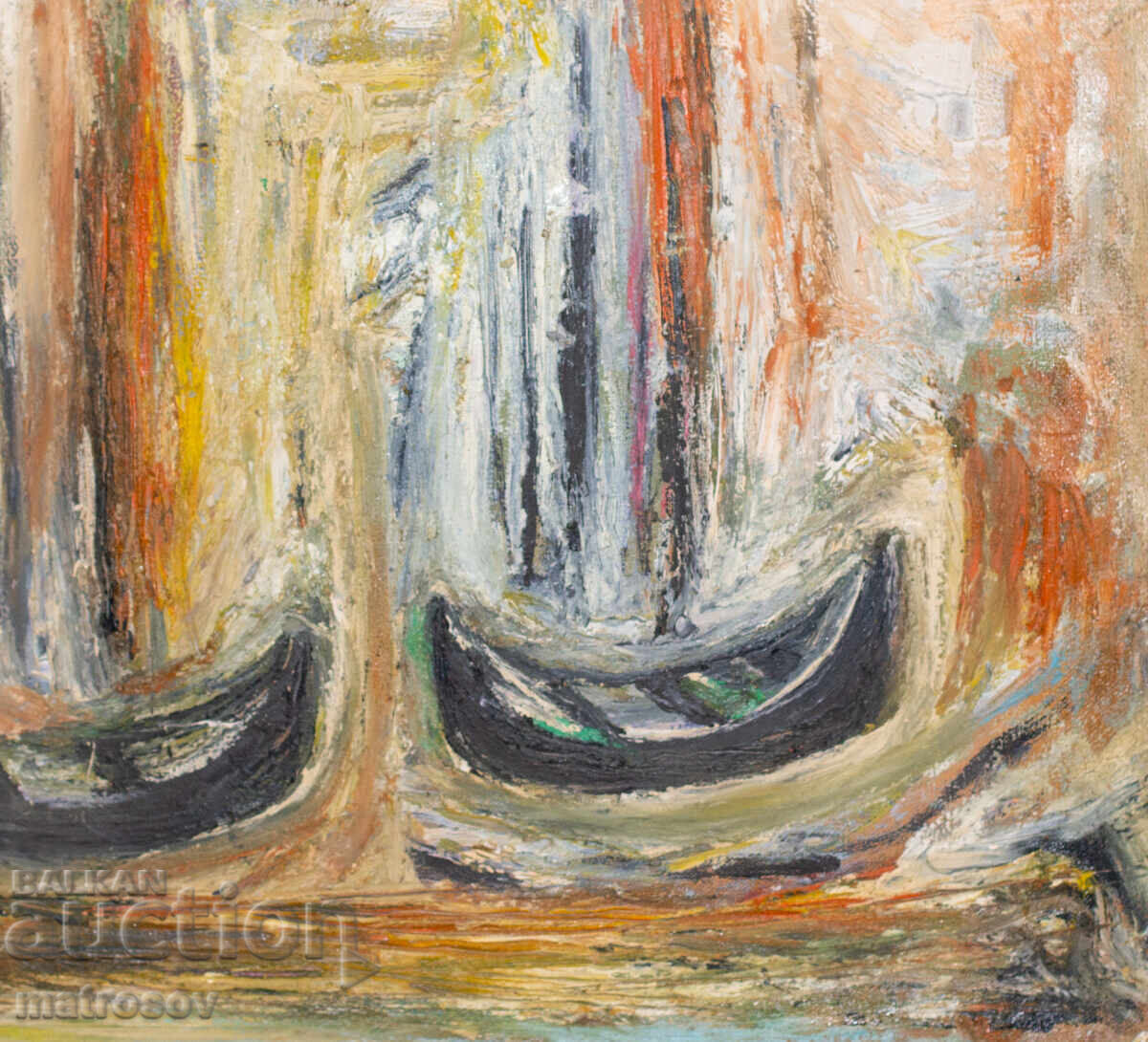 Valentin Radenovski, ulei pe pânză, peisaj "Bărci de pescuit" - 6 Valentin Radenovski, ulei pe pânză, peisaj "Bărci de pescuit" - 6