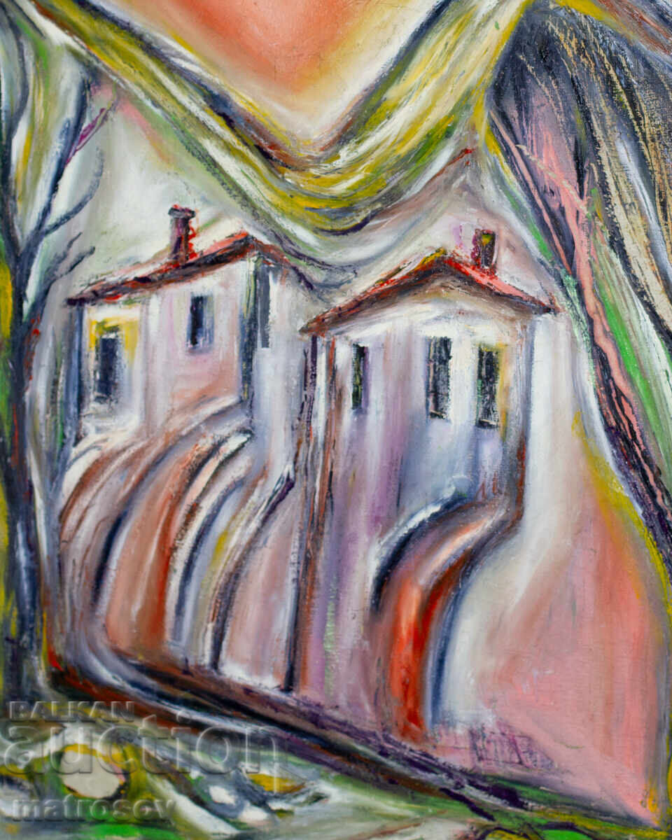 Delivery of Valentin Radenovski, oil paints, landscape "Melnik"