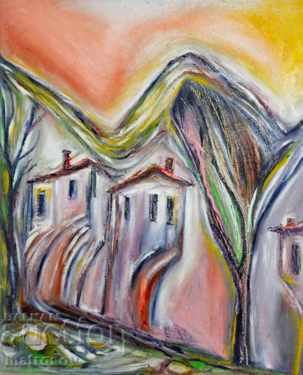 Valentin Radenovski, oil paints, landscape "Melnik"