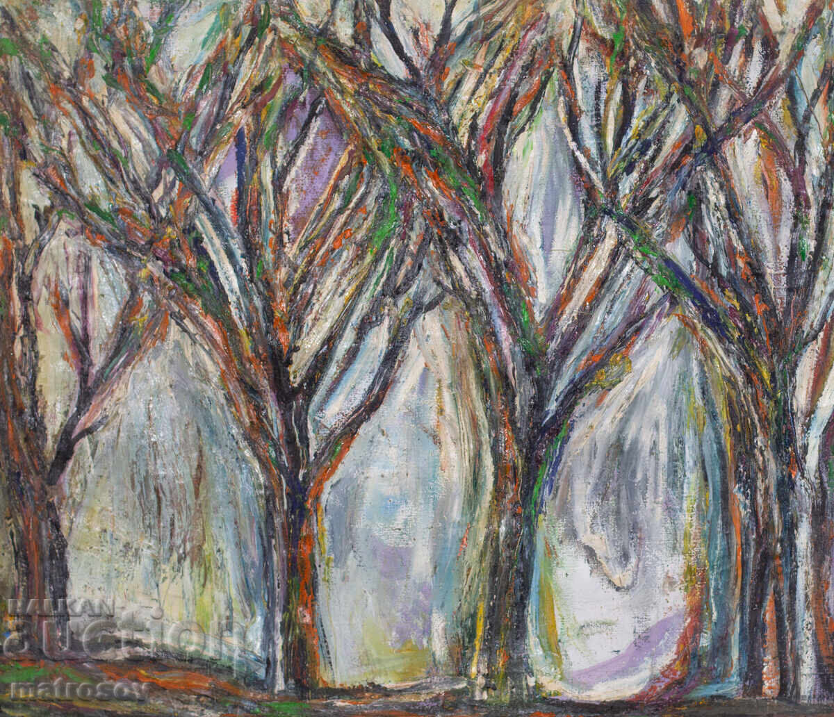 Delivery of Valentin Radenovski, oil paints, painting of a forest landscape