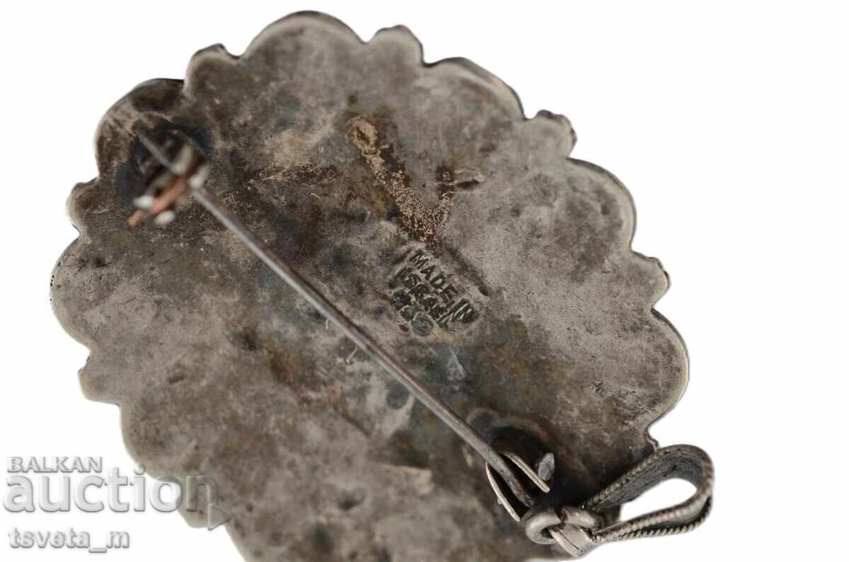 Licitație Medalion de argint Ierusalim 11,7 gr. cu carneol