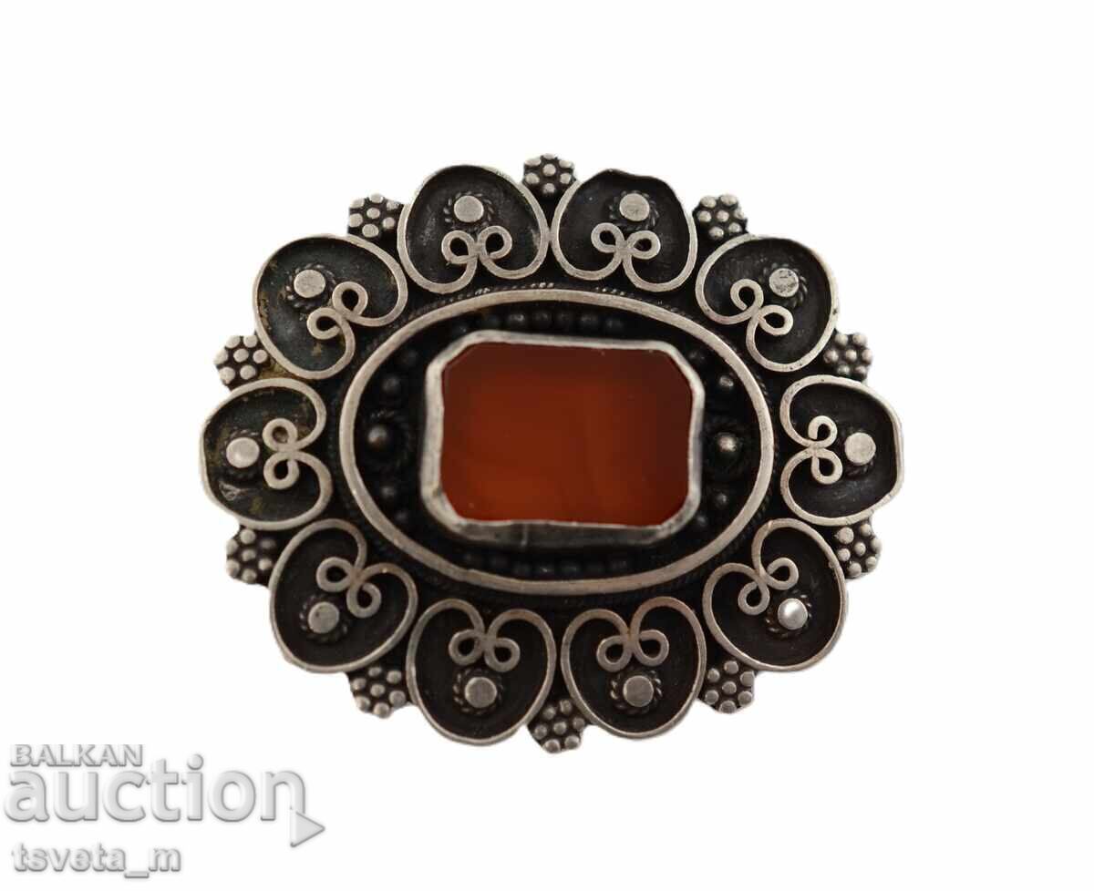 Παράδοση Ασημένιο μενταγιόν Ιερουσαλήμ 11,7 γρ. με καρνεόλιο