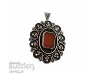 Сребърен медальон Йерусалим 11,7 гр. с карнеол
