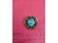 Αρχαία καρφίτσα, τυρκουάζ, Επιχρύσωση