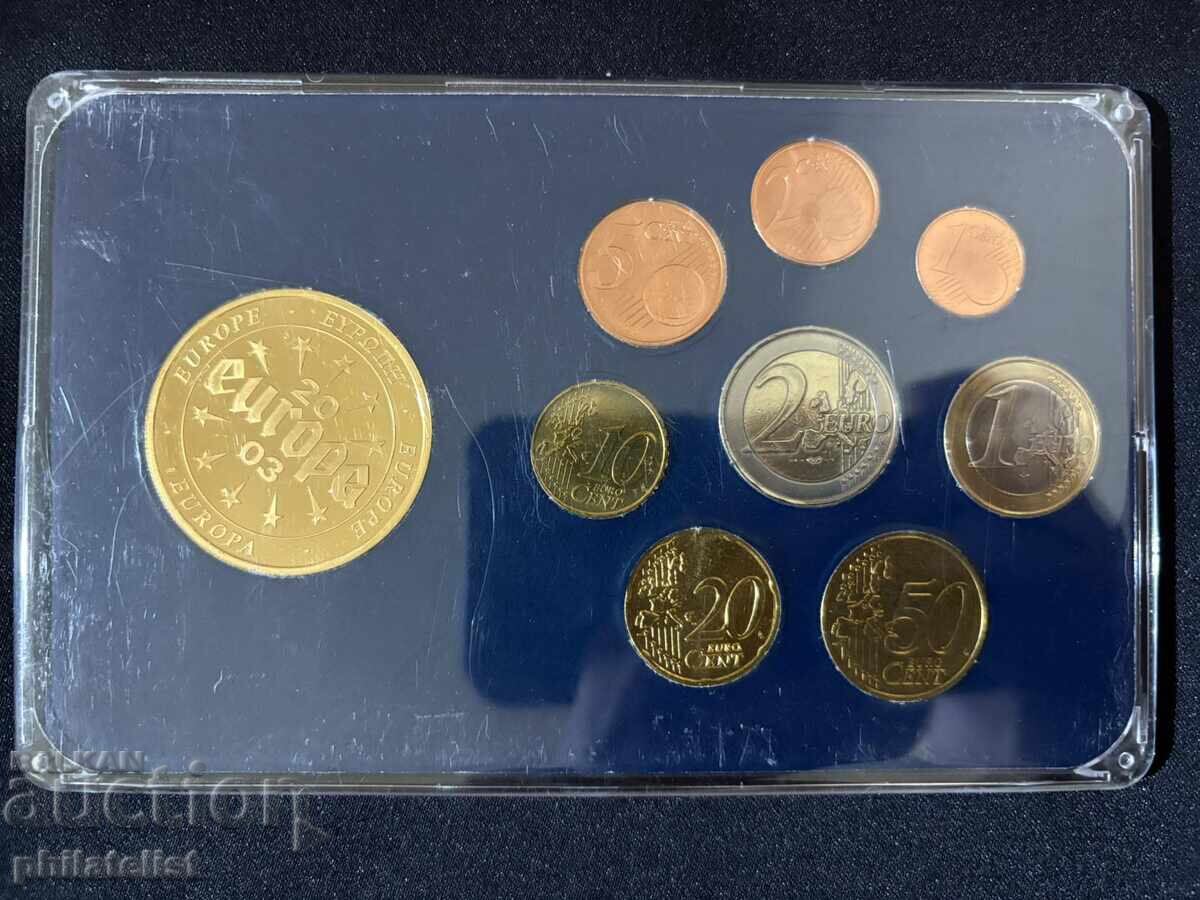 Auction  Greece 2002-2006 - Euro set from 1 cent to 2 euro + medal UNC