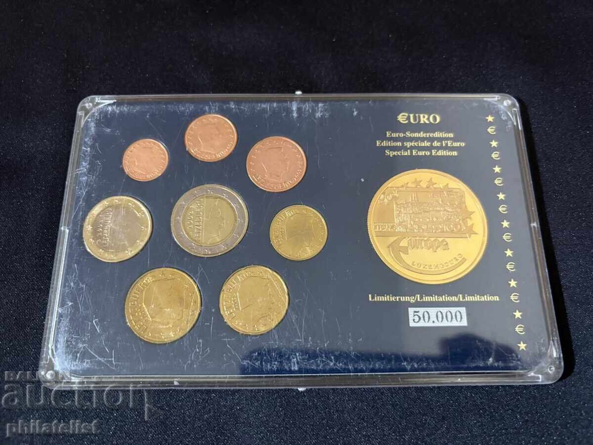 Λουξεμβούργο 2002 - Σετ Ευρώ από 1 λεπτό έως 2 ευρώ + μετάλλιο UNC με τιμή 25.00 BGN | € 12.78
