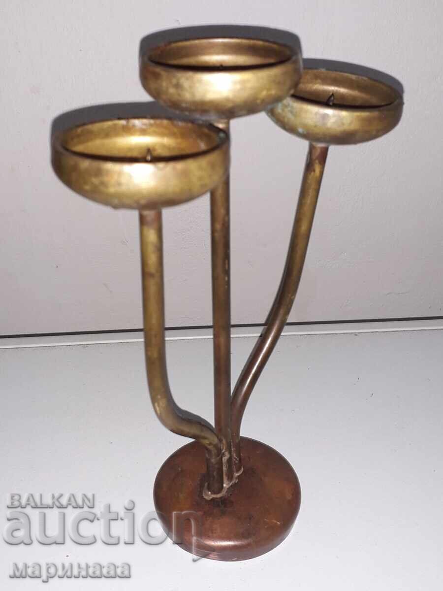 Auction  Antique Solid Candlestick. Bronze, Copper