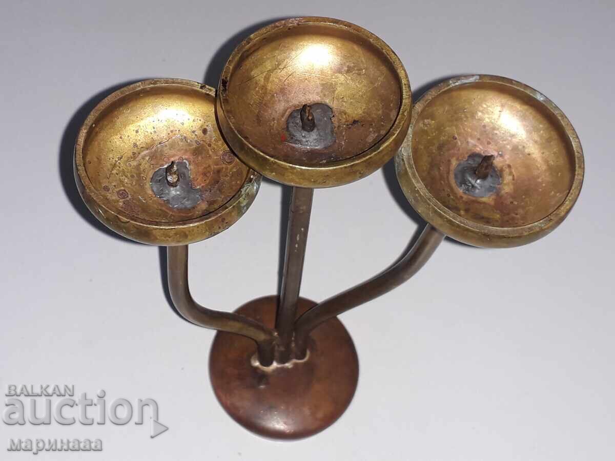 Antique Solid Candlestick. Bronze, Copper - 5
