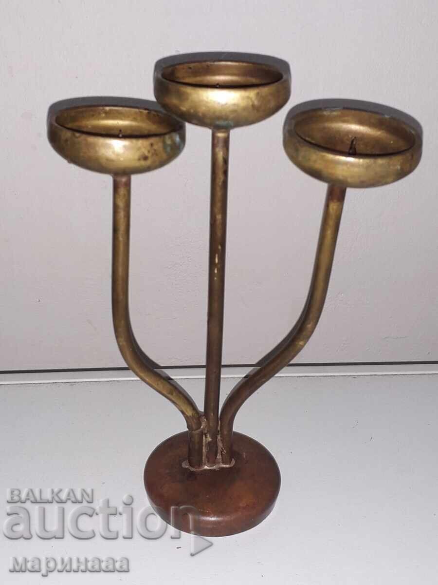 Antique Solid Candlestick. Bronze, Copper