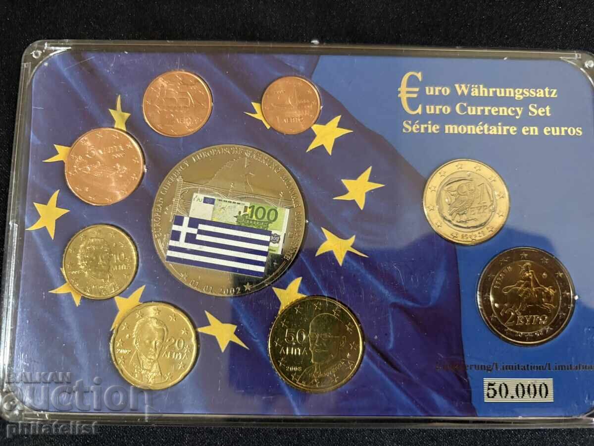 Grecia 2002-2008 - Set Euro + medalie comemorativă UNC cu preț 25.00 BGN | € 12.78 Grecia 2002-2008 - Set Euro + medalie comemorativă UNC cu preț 25.00 BGN | € 12.78