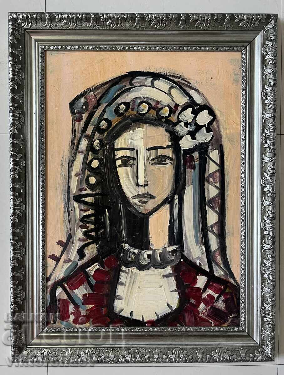 Голяма картина с хубава рамка - Мома