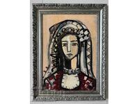 Голяма картина с хубава рамка - Мома