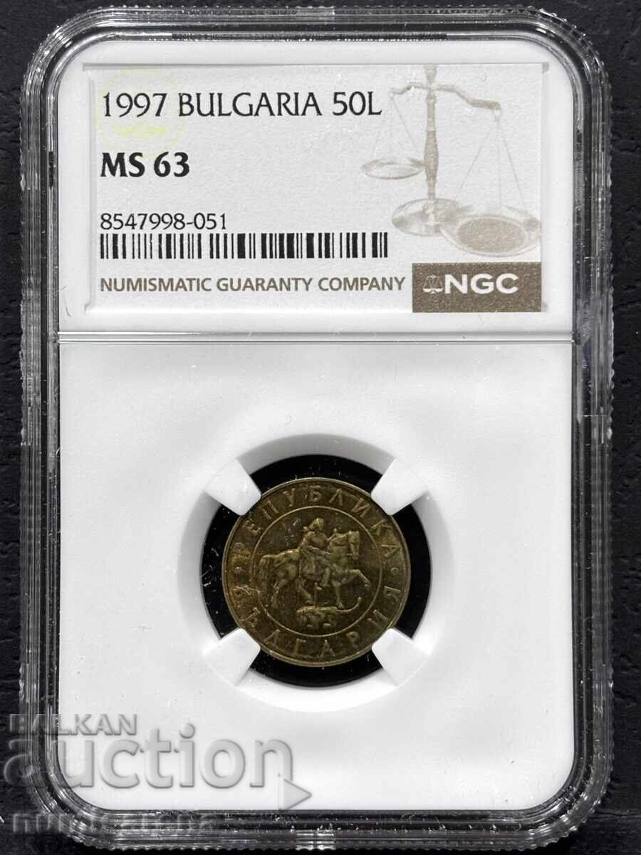 BULGARIA 50 LEVA 1997 NGC MS 63