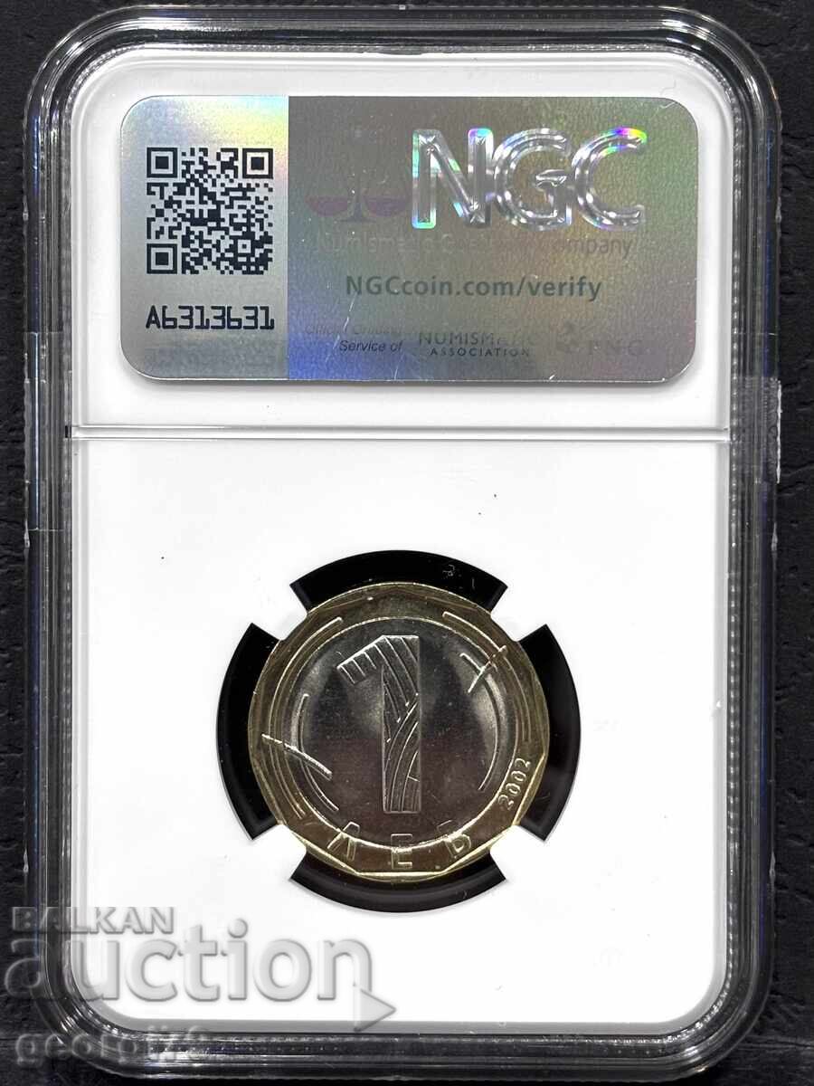 1 Lev 2002 NGC MS 66 with price 78.00 BGN | € 39.88 1 Lev 2002 NGC MS 66 with price 78.00 BGN | € 39.88