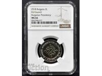2 Leva 2018 NGC MS 66 EU