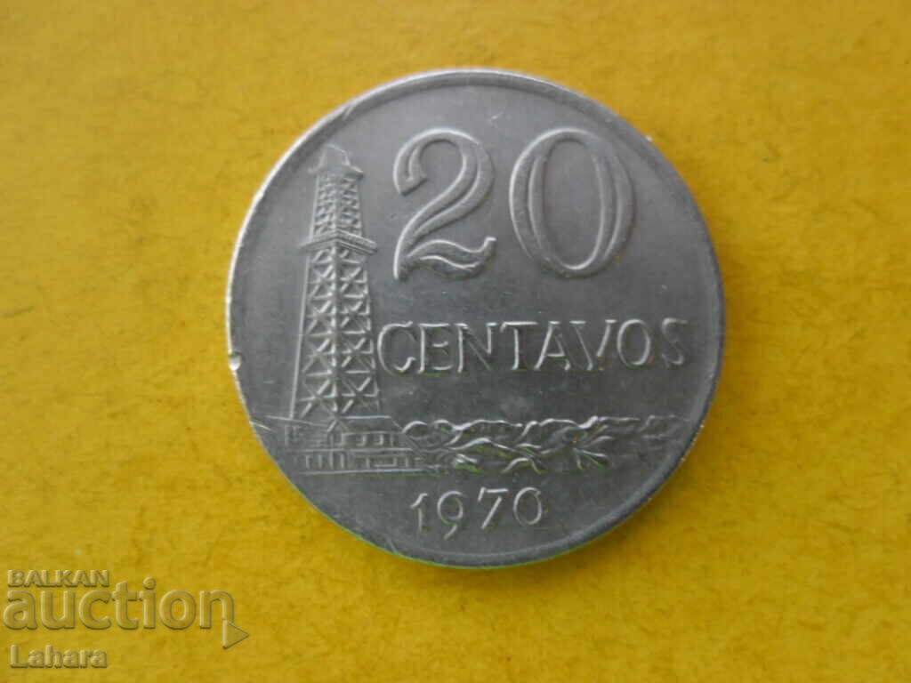 20 сентавос 1970 г. Бразилия 20 сентавос 1970 г. Бразилия