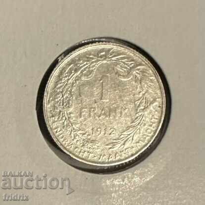 Belgium 1 franc 1912 Belgium 1 franc 1912