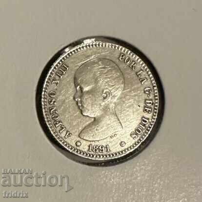 Δημοπρασία Ισπανία 1 πεσέτα / Spain 1 πεσέτα 1891